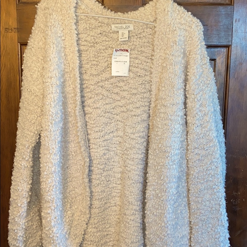 RACHEL ZOE Oatmeal Teddy Sweater Cardigan